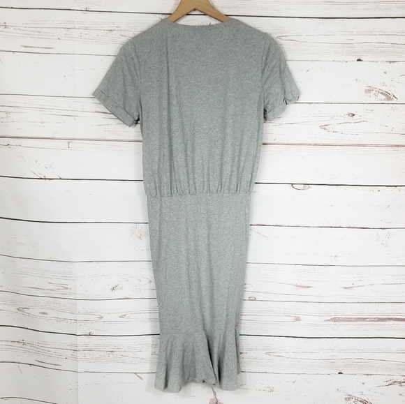 Veronica Beard | Gray Ruched Pima Shirt Dress - Picture 5 of 6